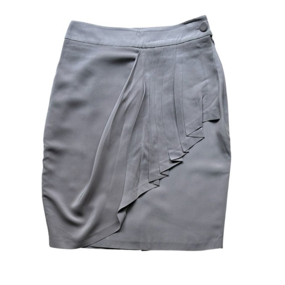 Reiss Women’s Lavender Gray Draped Pleated Skirt Size 8